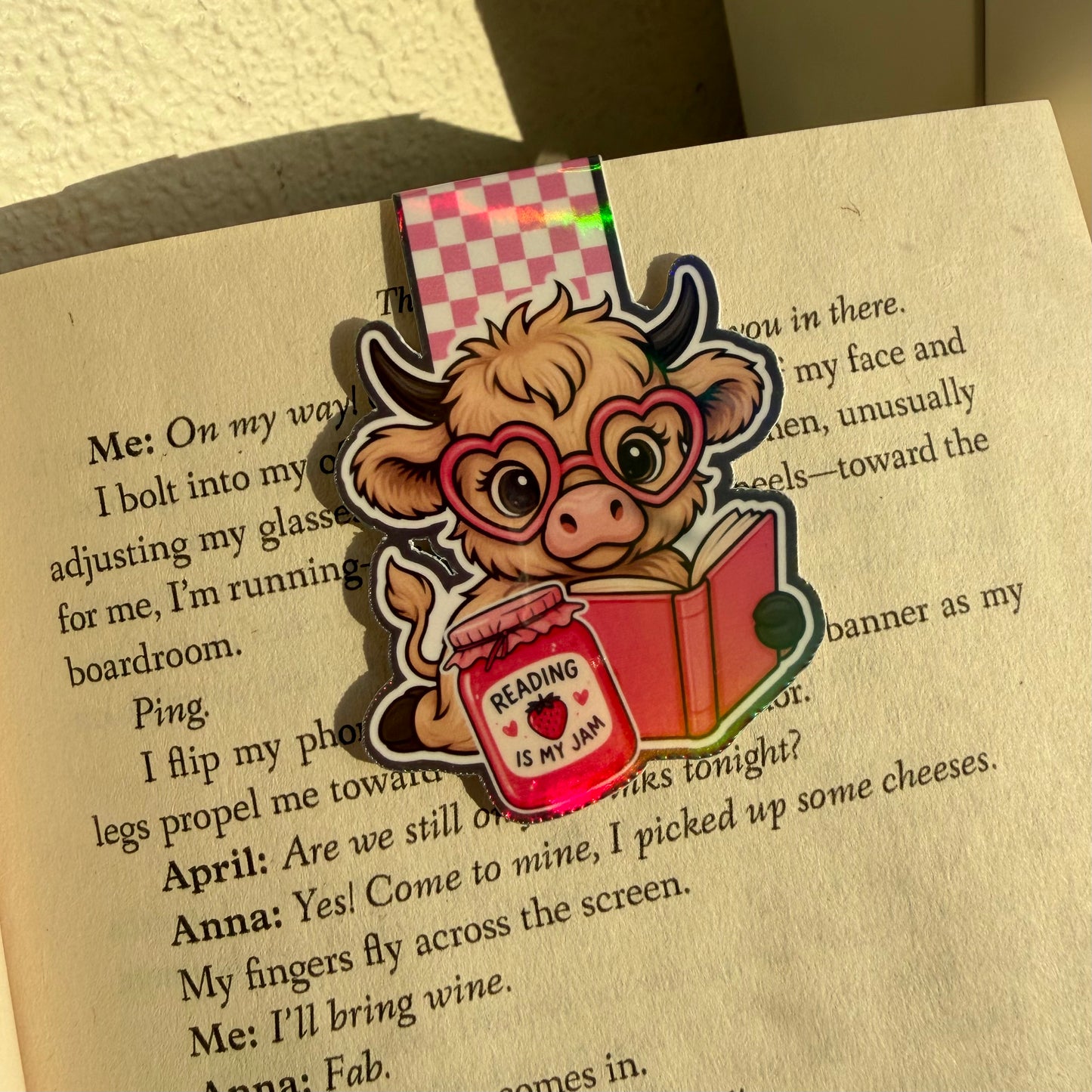 Highland Cow with Jam - Magnetisk bogmærke