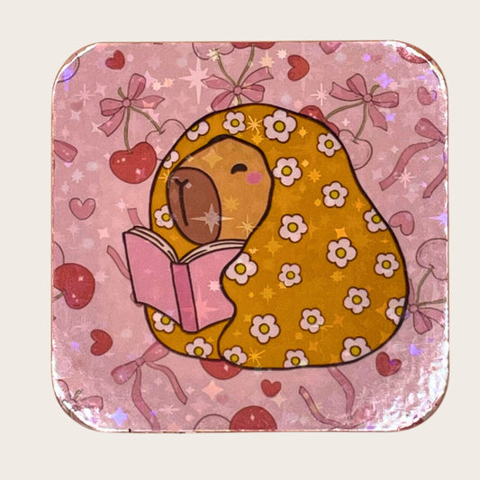 Reading Capybara - magnet