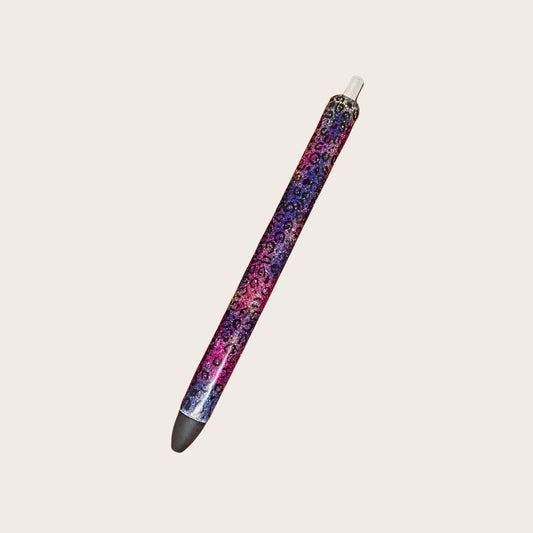 Glitterkuglepen- Purple Pink Leopard