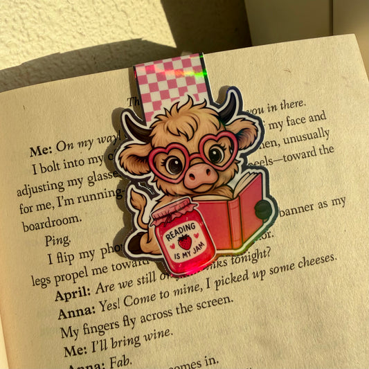 Highland Cow with Jam - Magnetisk bogmærke